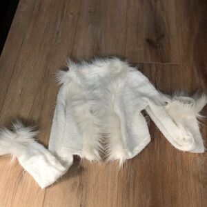 White fuzzy sweater